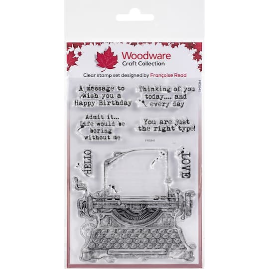 Woodware Vintage Typewriter Clear Stamps
